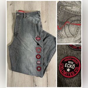 Vintage Y2K Ecko Unlimited Bicicleta Jean / Size 36 / Gray Wash